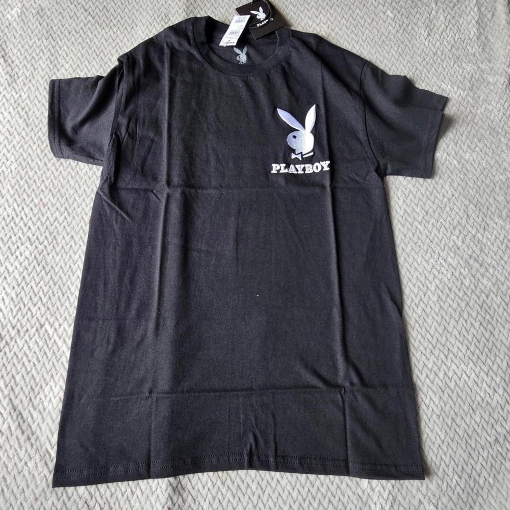Playboy T-Shirt Men's S Black w/Embroidered Bunny Logo‎ Tilly's NWT